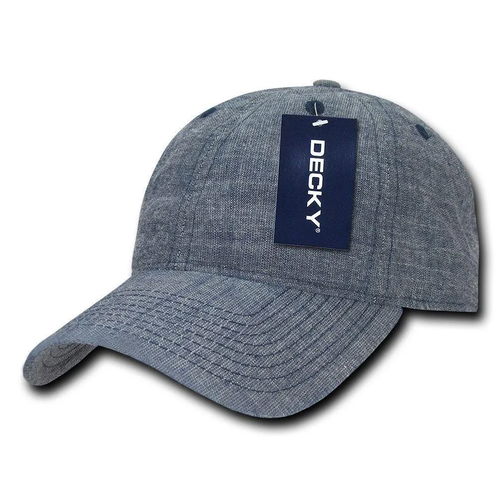 1 Dozen Decky Relaxed Washed Denim Low Crown Curved Bill Dad Hats Caps Wholesale