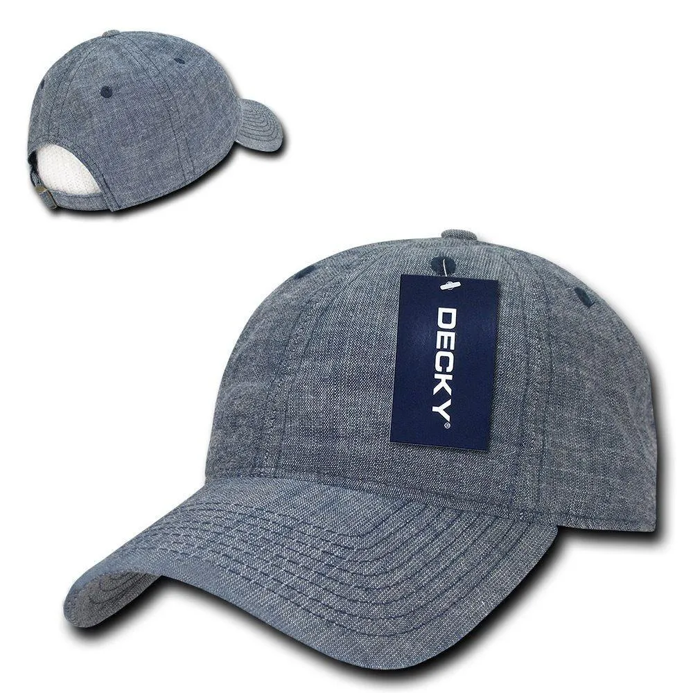 1 Dozen Decky Relaxed Washed Denim Low Crown Curved Bill Dad Hats Caps Wholesale