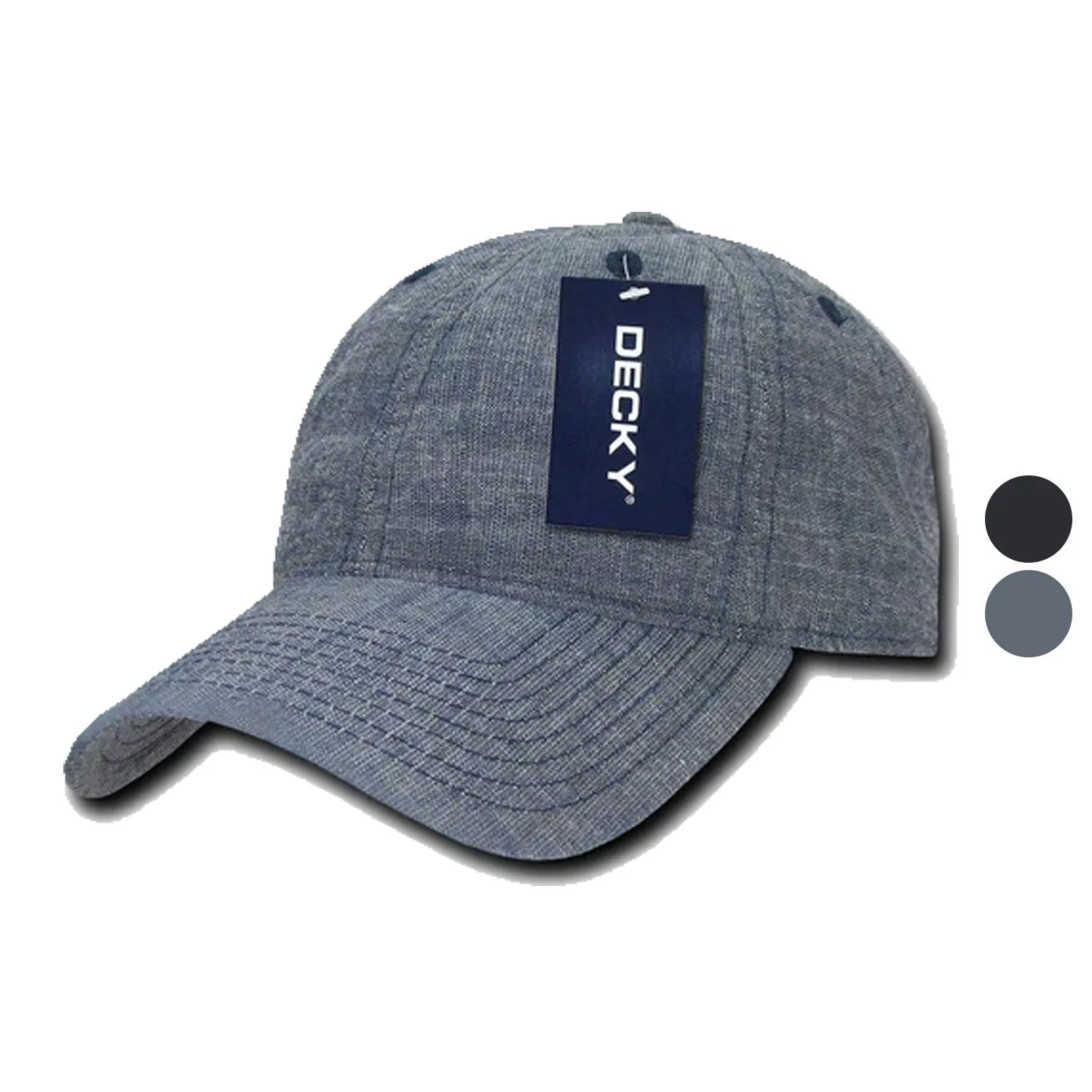 1 Dozen Decky Relaxed Washed Denim Low Crown Curved Bill Dad Hats Caps Wholesale