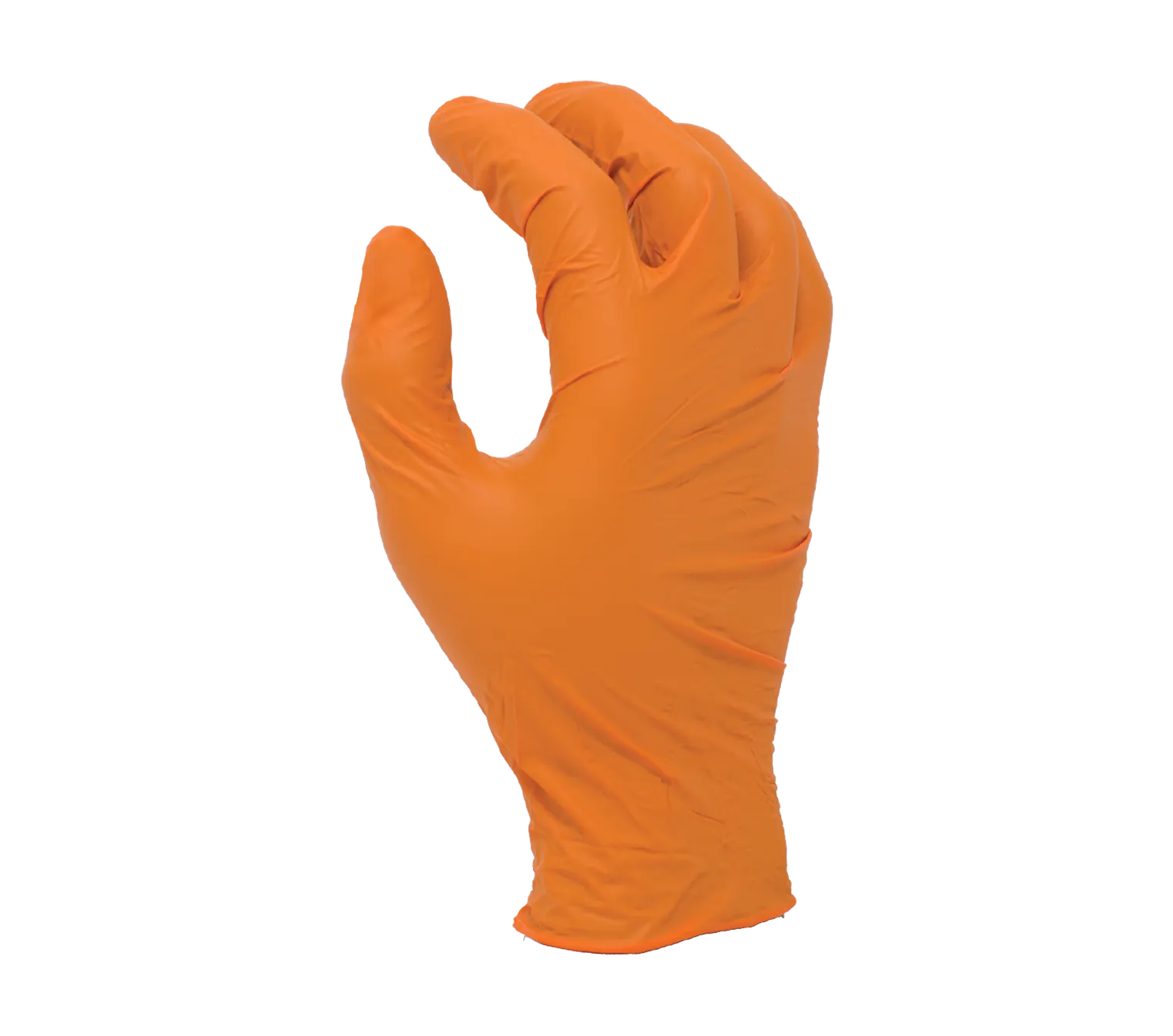 3.5 mil Orange Nitrile Disposable Gloves, 9 1/2" length, Powder-free, textured finish, industrial grade