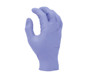 3.5 mil Ruby Blue Nitrile Disposable Gloves, 9 1/2" length, Powder-free, textured finish, industrial grade