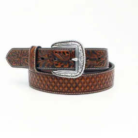 Ariat Men's Basket Weave Floral Belt