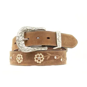 Ariat Women's Flower Embroidered Rhinestone Belt By M&F Western - A1510202