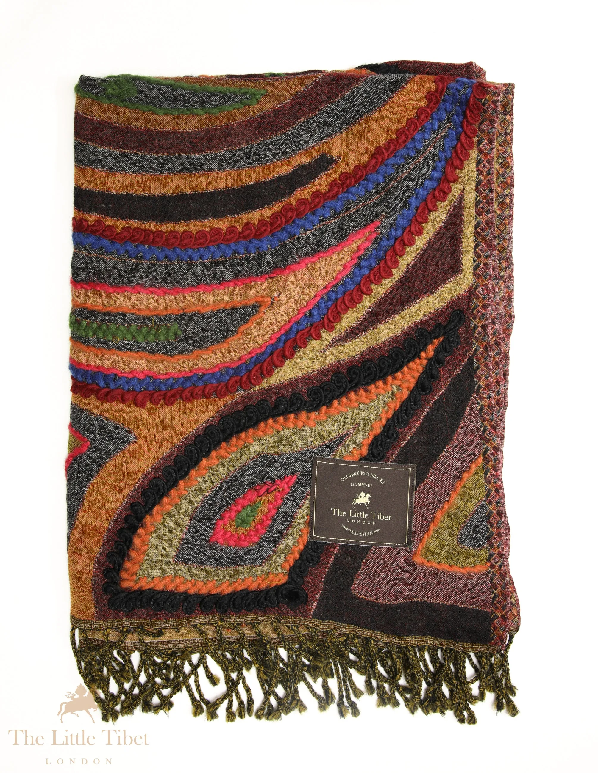 Aurora's Essence: Artisan 100% Boiled Wool Scarves for Radiant Feminine Aura