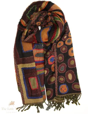 Aurora's Essence: Artisan 100% Boiled Wool Scarves for Radiant Feminine Aura