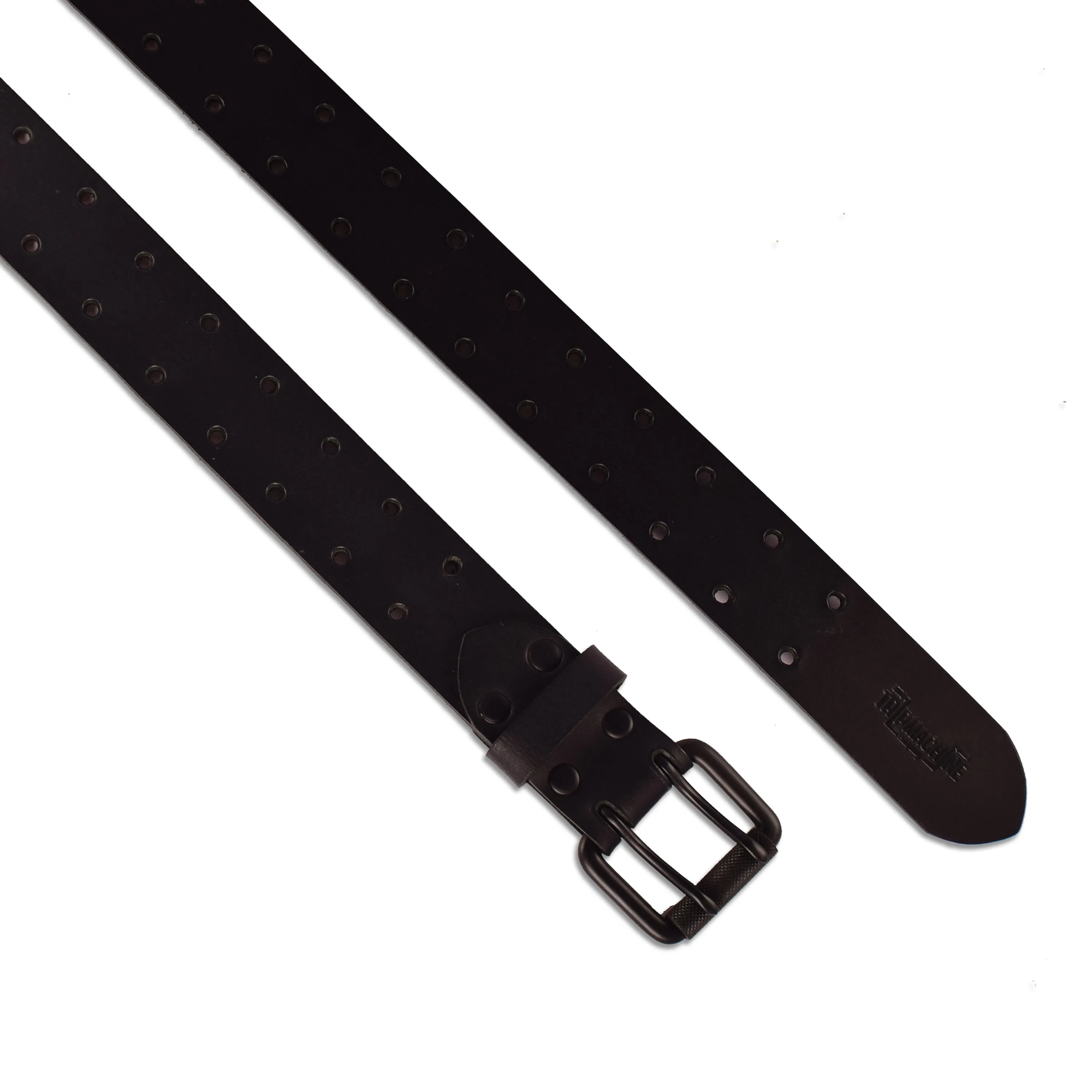 belt - matt black double pin