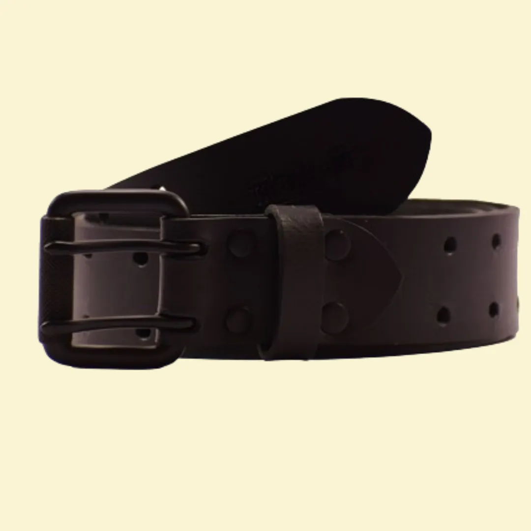 belt - matt black double pin