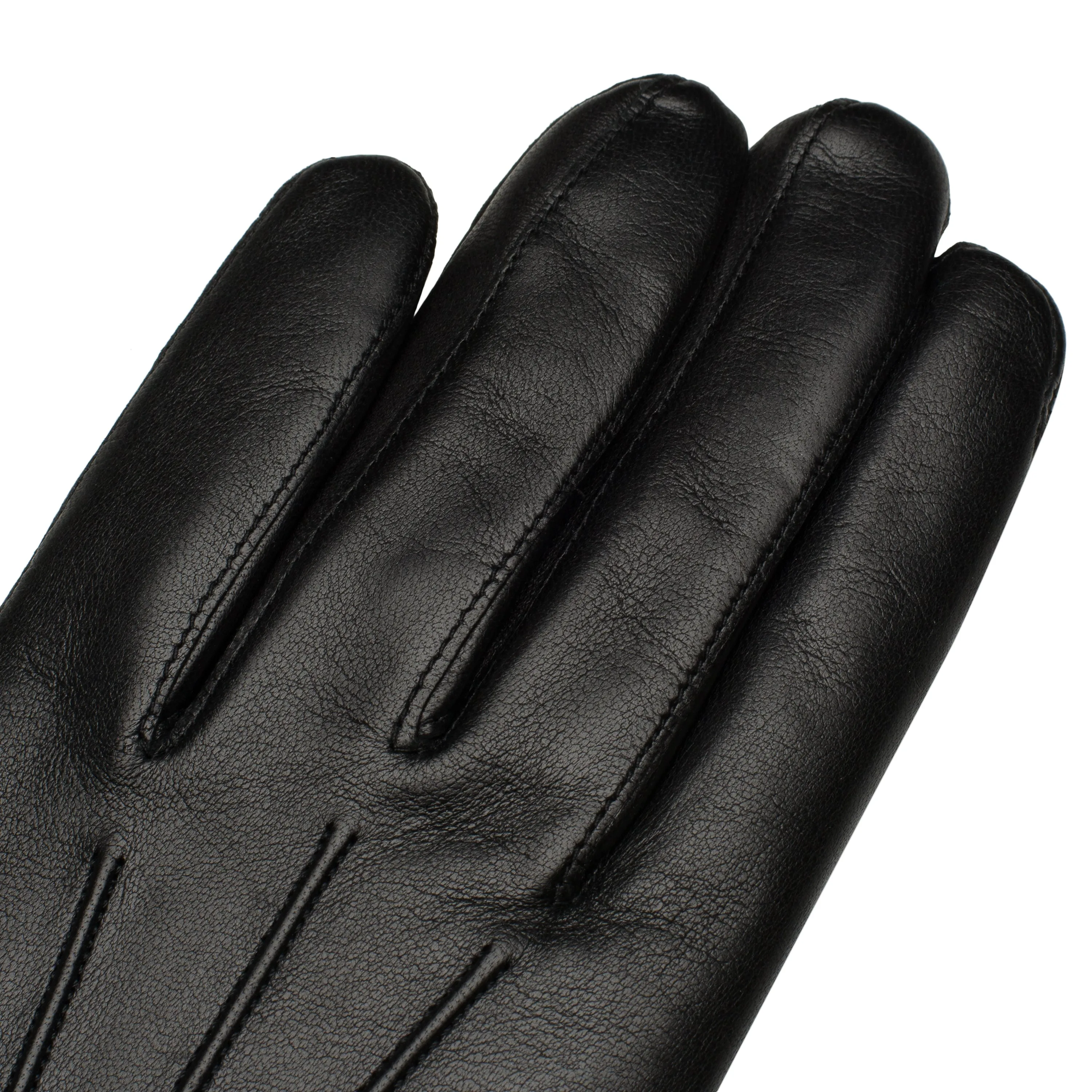 Benevento Black Leather Gloves