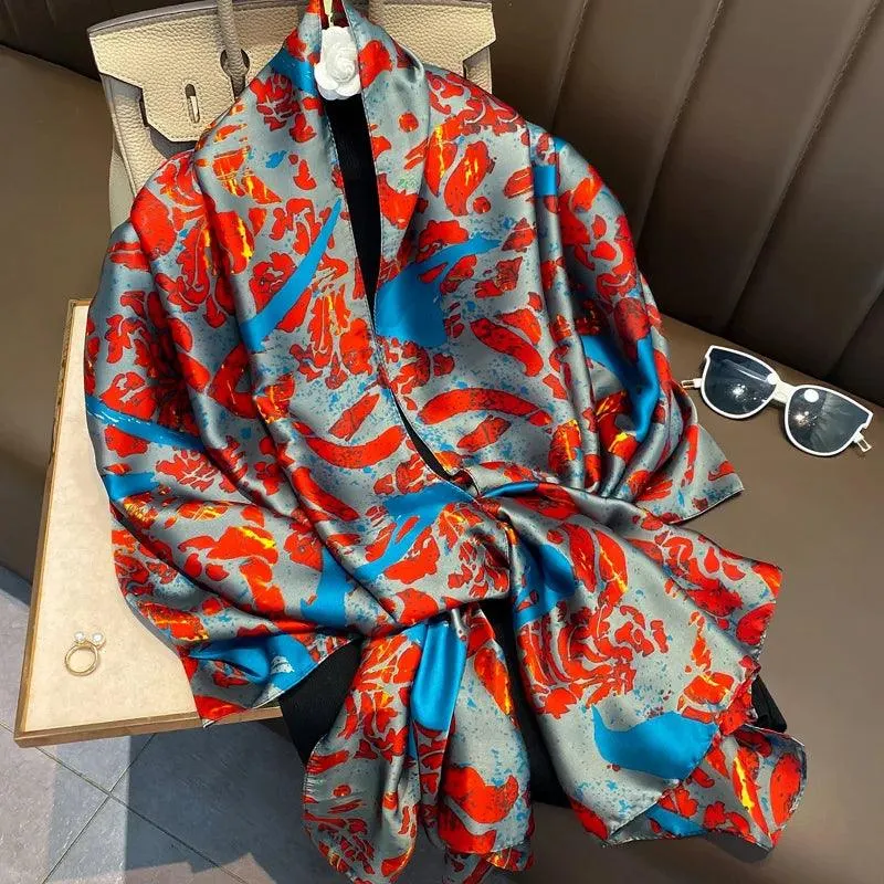 Coastal Charm: Elegant Multi-Hued Beach Scarf - Stylish UV Protection