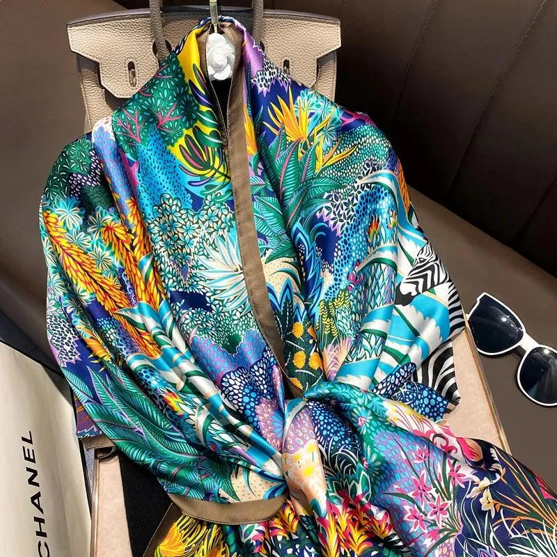 Coastal Charm: Elegant Multi-Hued Beach Scarf - Stylish UV Protection