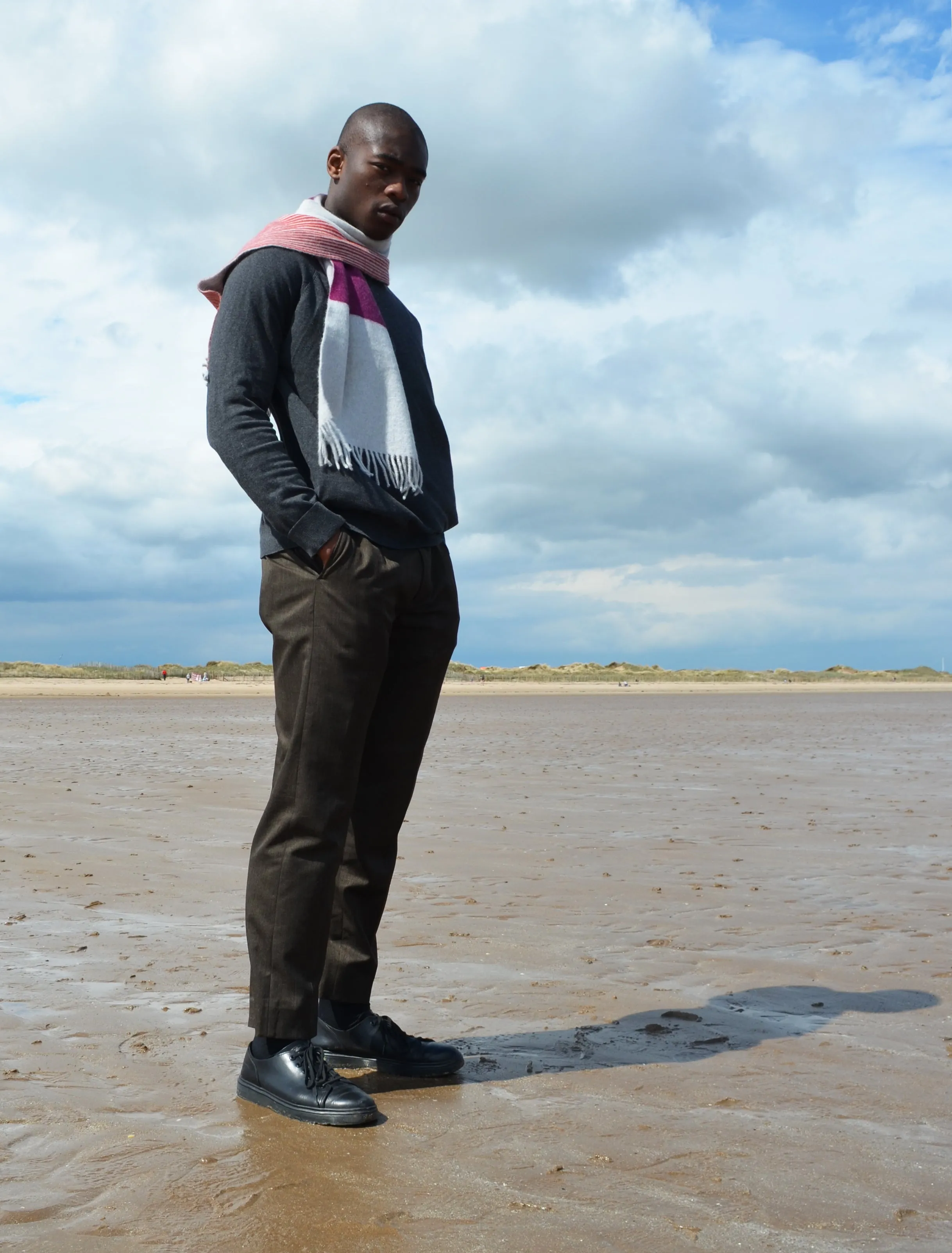 Colour Block hand printed Angora Wool scarf - Staffa 6 menswear