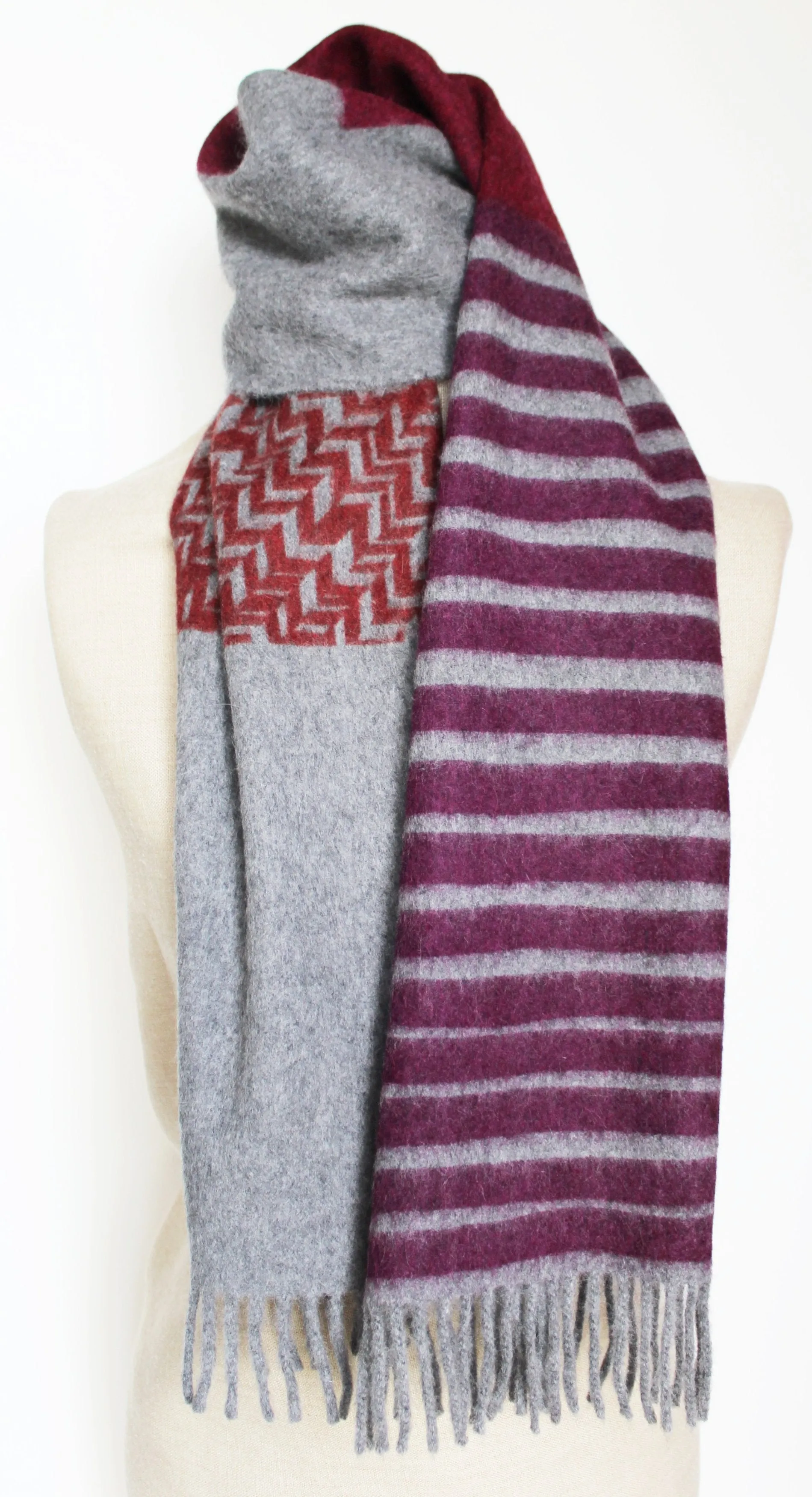 Colour Block hand printed Angora Wool scarf - Staffa 9 menswear