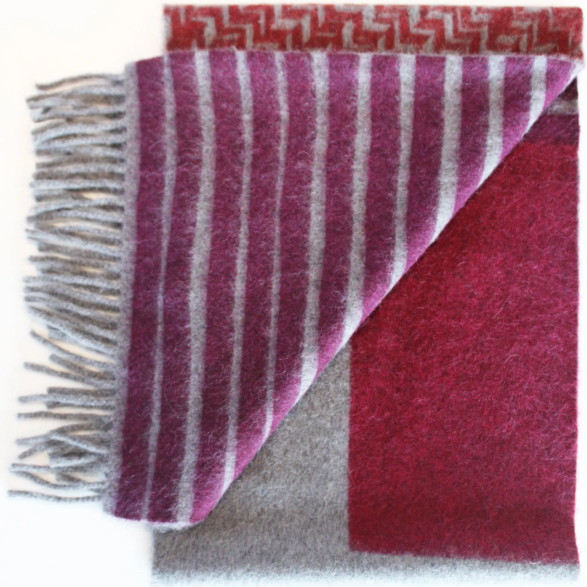 Colour Block hand printed Angora Wool scarf - Staffa 9 menswear