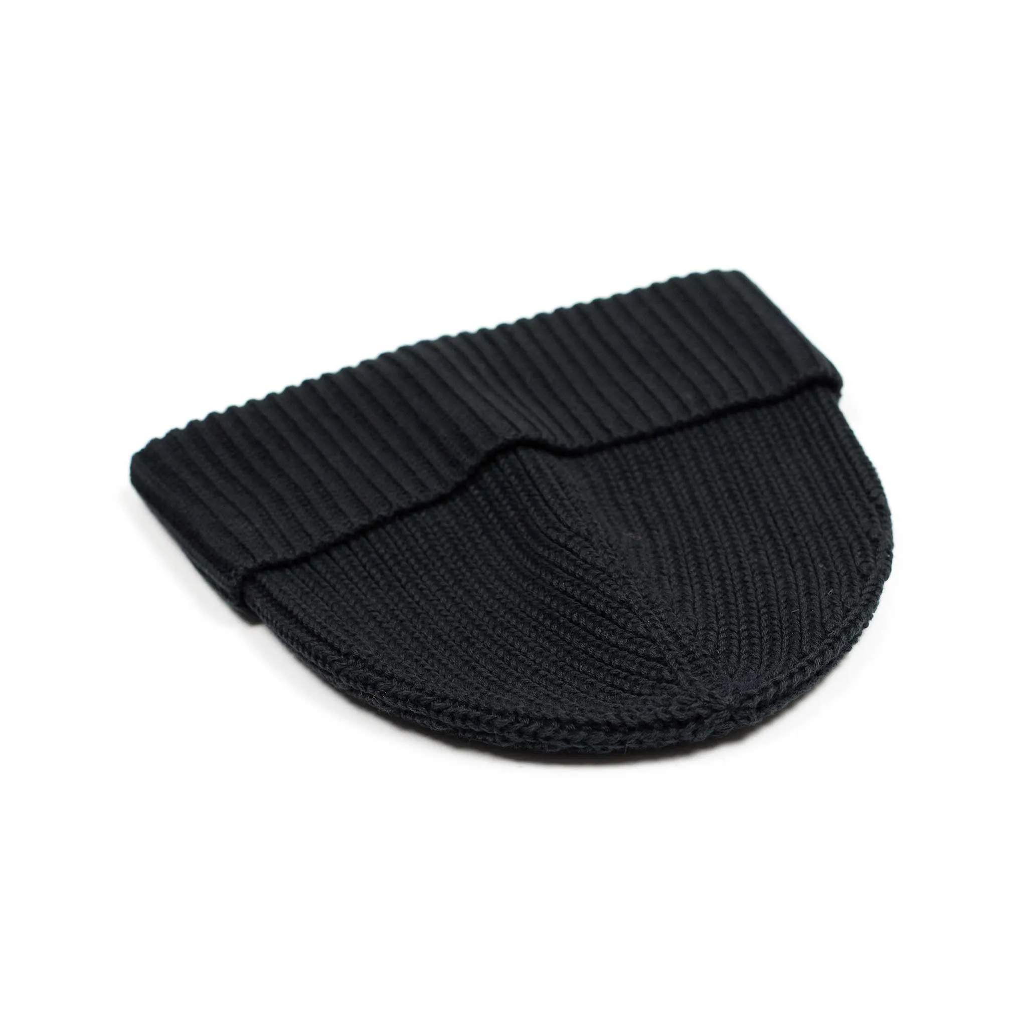 Cotton watch cap in black pima cotton