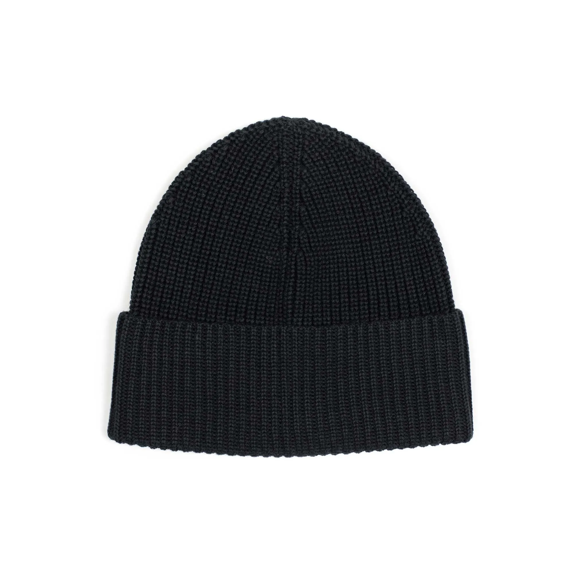 Cotton watch cap in black pima cotton