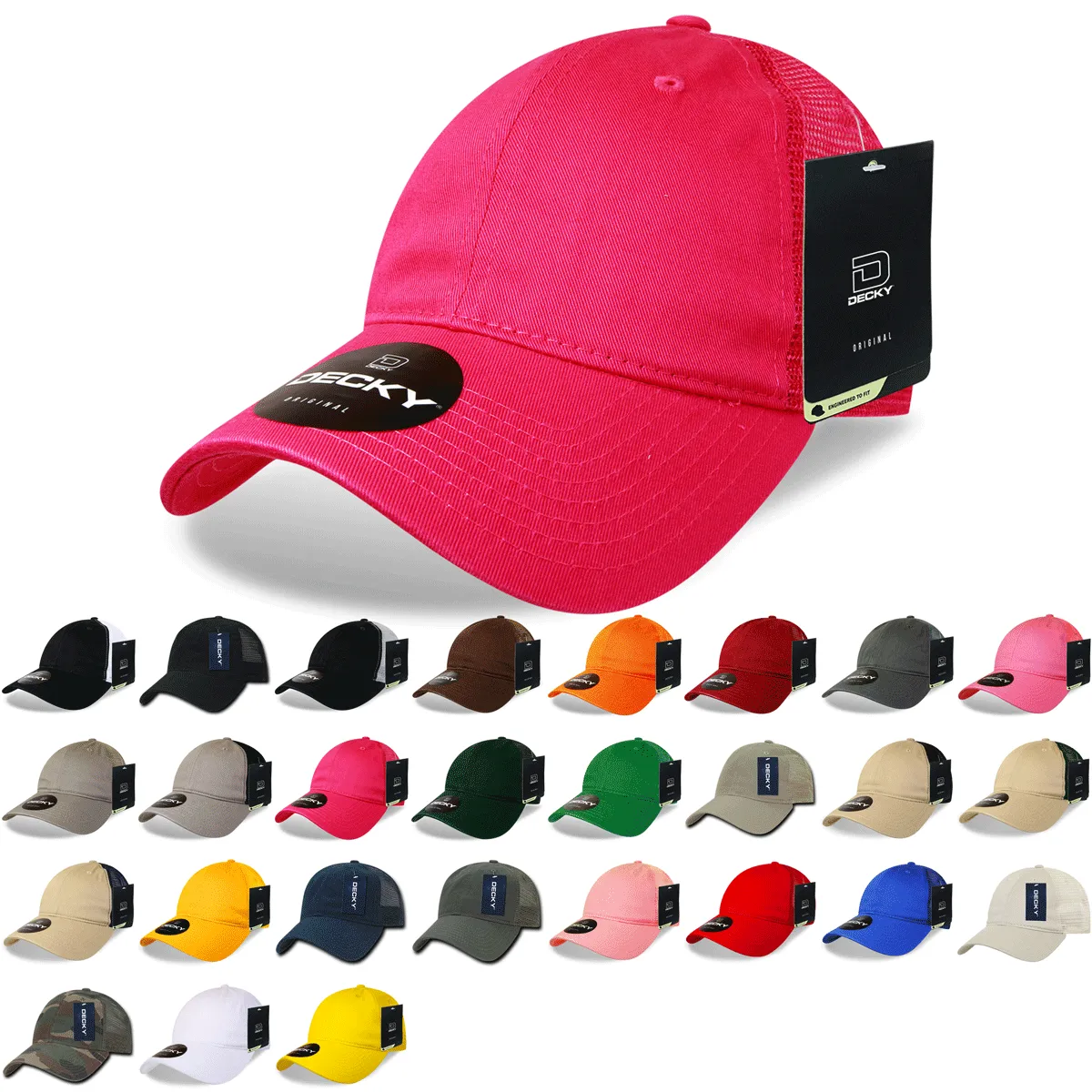 Decky 120 - 6-Panel Low Profile, Relaxed Cotton Trucker Cap - CASE Pricing