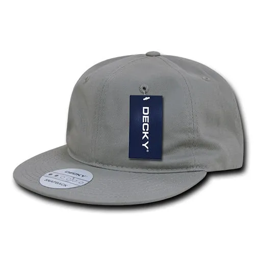 Decky 370 - Relaxed Snapback Hat, 6 Panel Cotton Flat Bill Cap - CASE Pricing