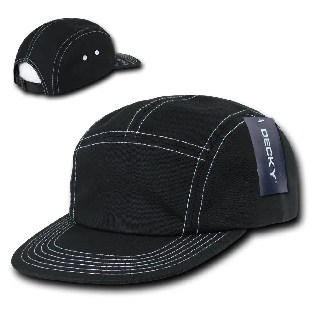 Decky 997 5-Panel Contrast Stitch Racer Racing Jockey Hat Camper Cap