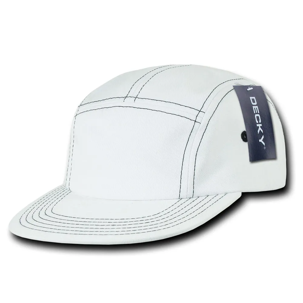 Decky 997 5-Panel Contrast Stitch Racer Racing Jockey Hat Camper Cap