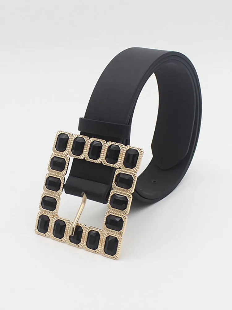 Decorative Buckle Colored Diamonds Waist Belts