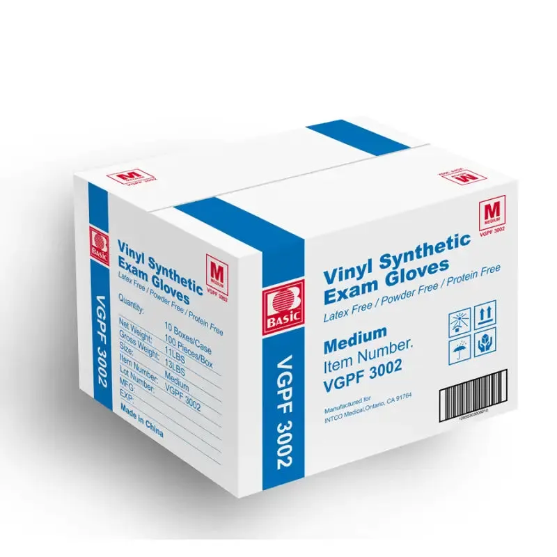 Disposable Gloves - SynGuard Vinyl Examination Gloves INTCO 3 Mil INVGPF