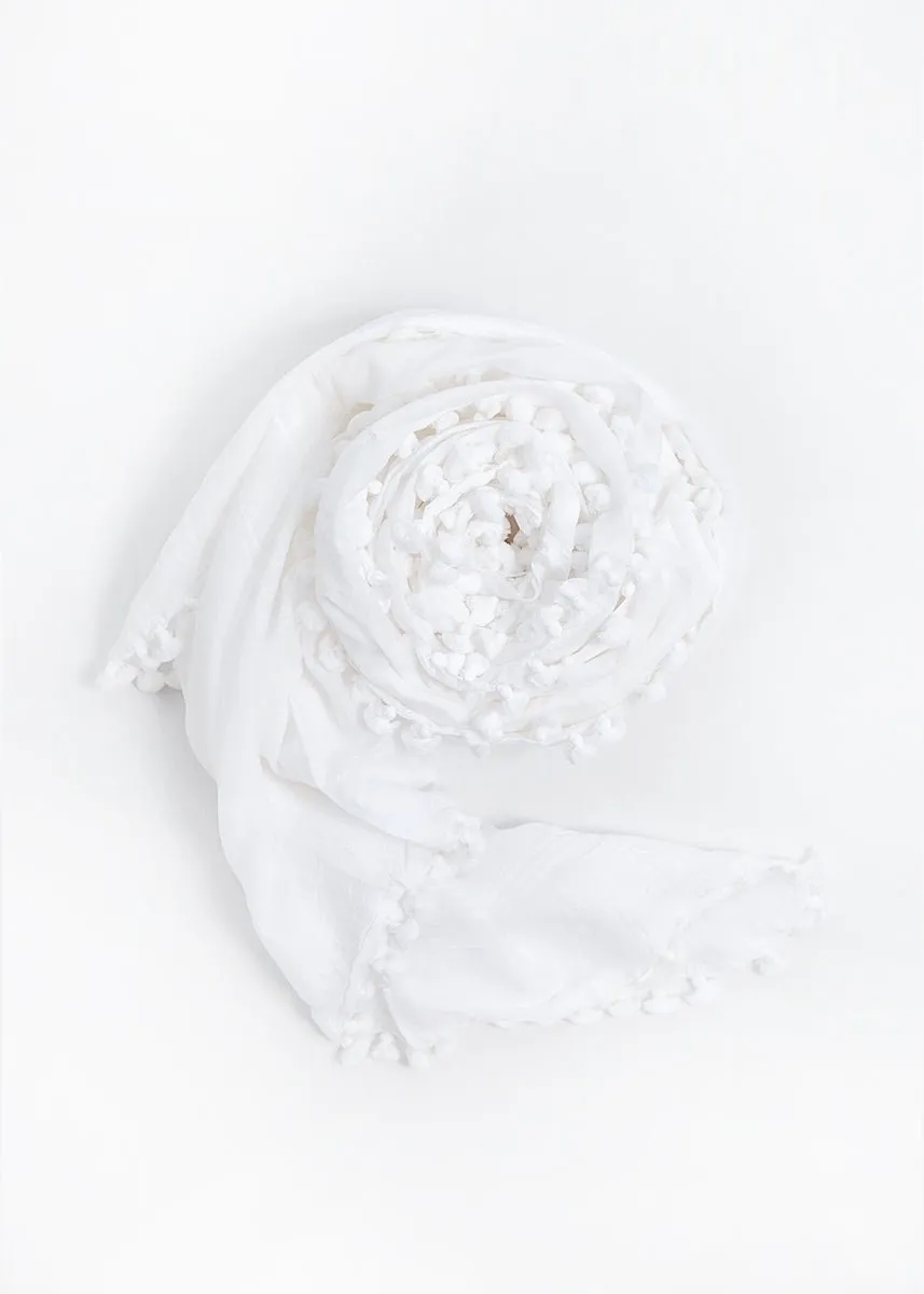 Dupatta Plain Shawl, White