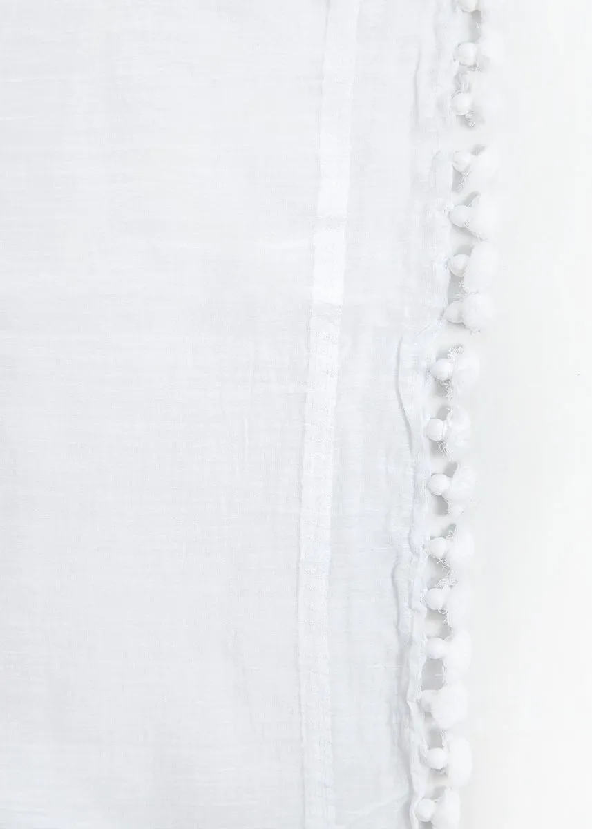 Dupatta Plain Shawl, White