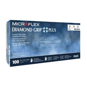 Exam Glove Diamond Grip Plus™ Medium NonSterile Latex Standard Cuff Length Fully Textured White Not Rated - Microflex Medical  Mfr# DGP-350-M