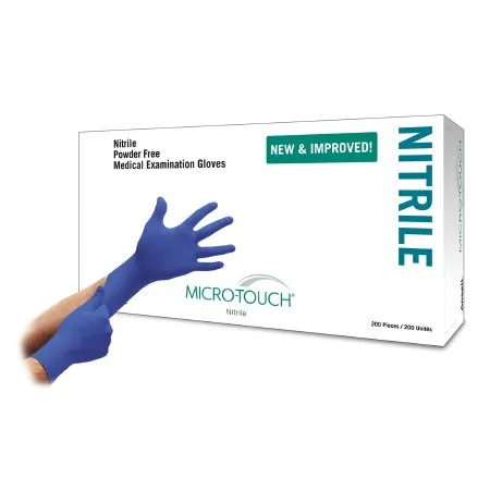 Exam Glove Micro-Touch® Nitrile Small NonSterile Nitrile Standard Cuff Length Textured Fingertips Blue Chemo Tested - Ansell  Mfr# 6034301