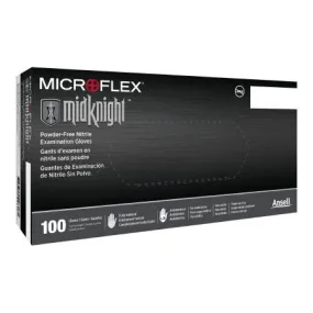 Exam Glove MICROFLEX® MidKnight™ Large NonSterile Nitrile Standard Cuff Length Fully Textured Black Fentanyl Tested - Microflex Medical  Mfr# MK-296-L