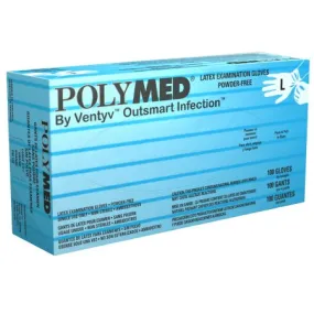 Exam Glove Polymed® Large NonSterile Latex Standard Cuff Length Fully Textured Ivory Not Rated - Ventyv  Mfr# PM104