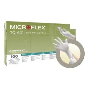 Exam Glove Soft White Nitrile* Small NonSterile Nitrile Standard Cuff Length Textured Fingertips White Not Rated - Microflex Medical  Mfr# TQ-601-S