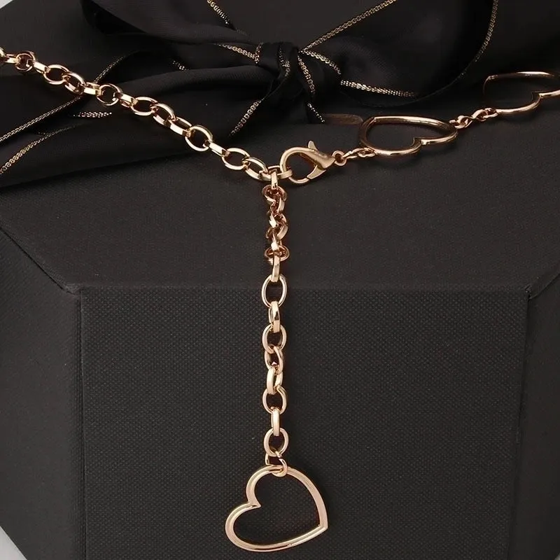 Fashion Love Waist Chain  Hollow Peach Heart All-match  Dress Decorative Belt Wholesale