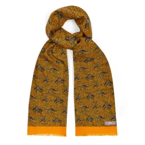 Goosey Gander Tubular Wool and Silk Scarf in Gold