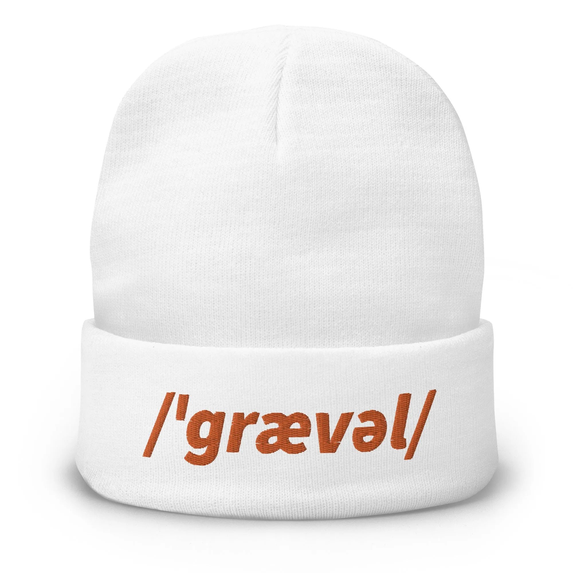 Gravel Cyclist Embroidered Beanie, Phonetic Spelling, Adult