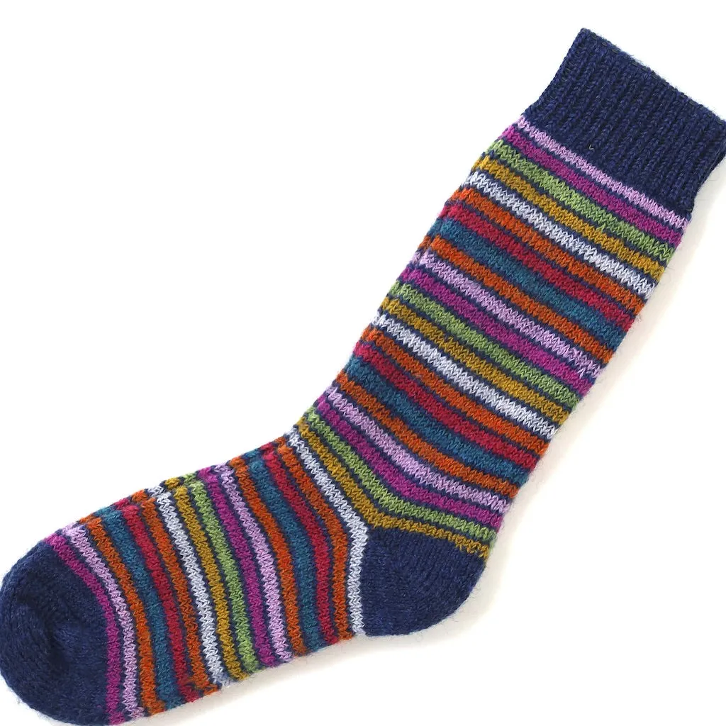 Hirsch Natur Child Sock, Rainbow Stripe