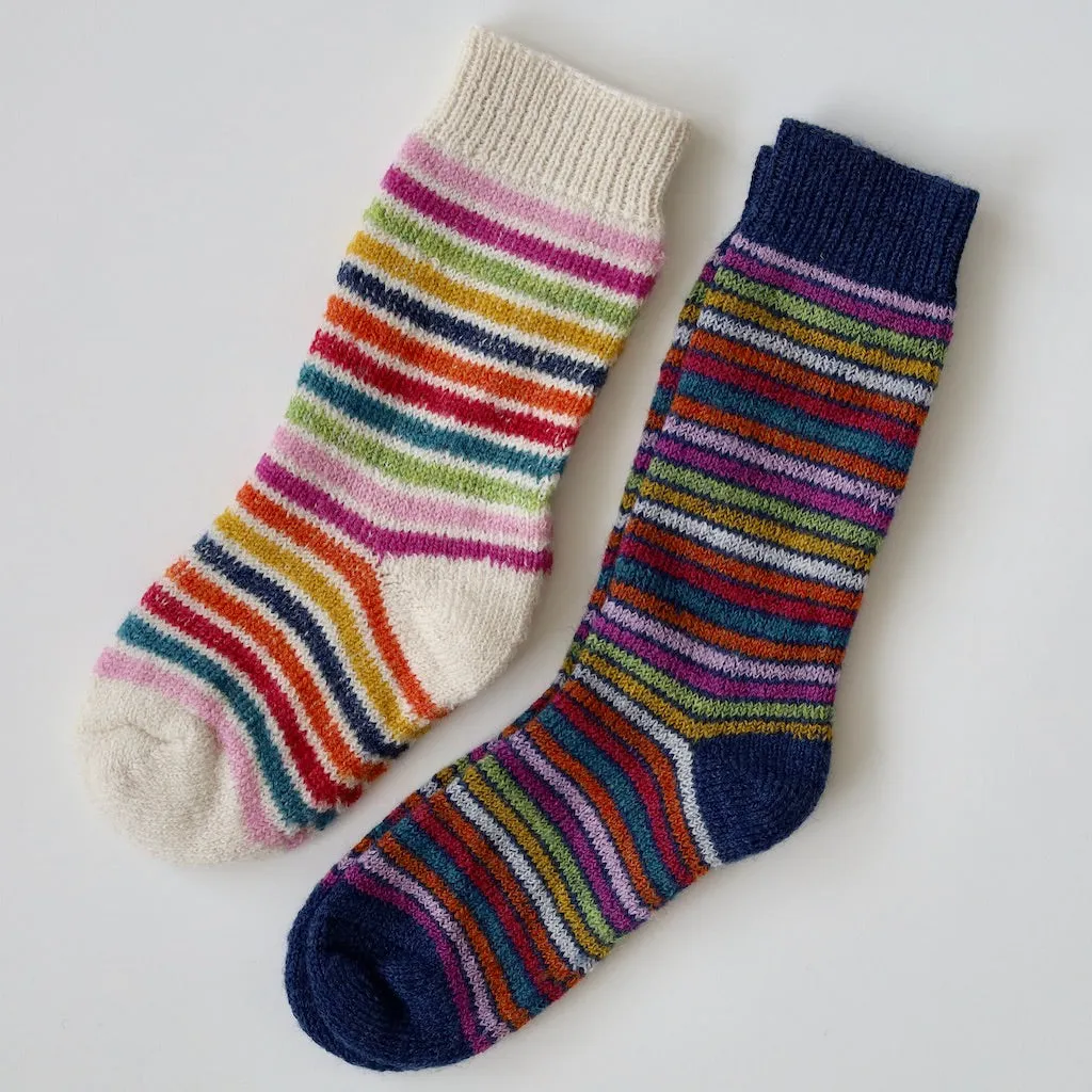 Hirsch Natur Child Sock, Rainbow Stripe