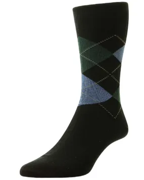 HJ Hall Argyle Cotton Softop Socks