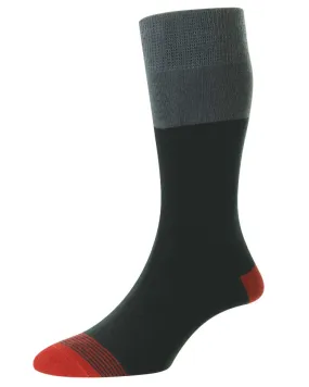 HJ Hall Heel & Toe Stripe Comfort Top Socks