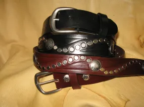 Indian Head & Buffalo Head Nickels Harness Leather Belt