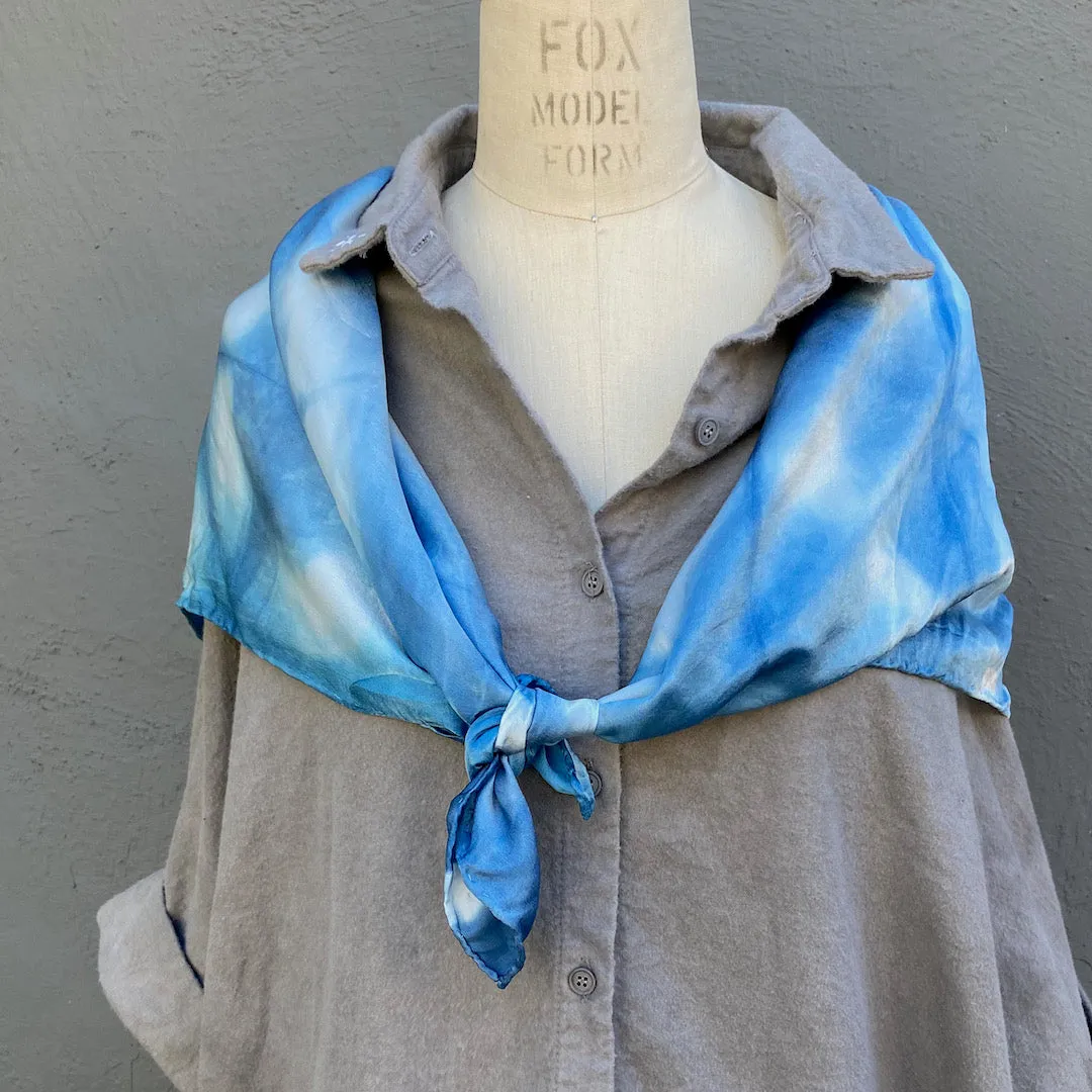 Indigo Blue  | Square Silk Scarf | Burst