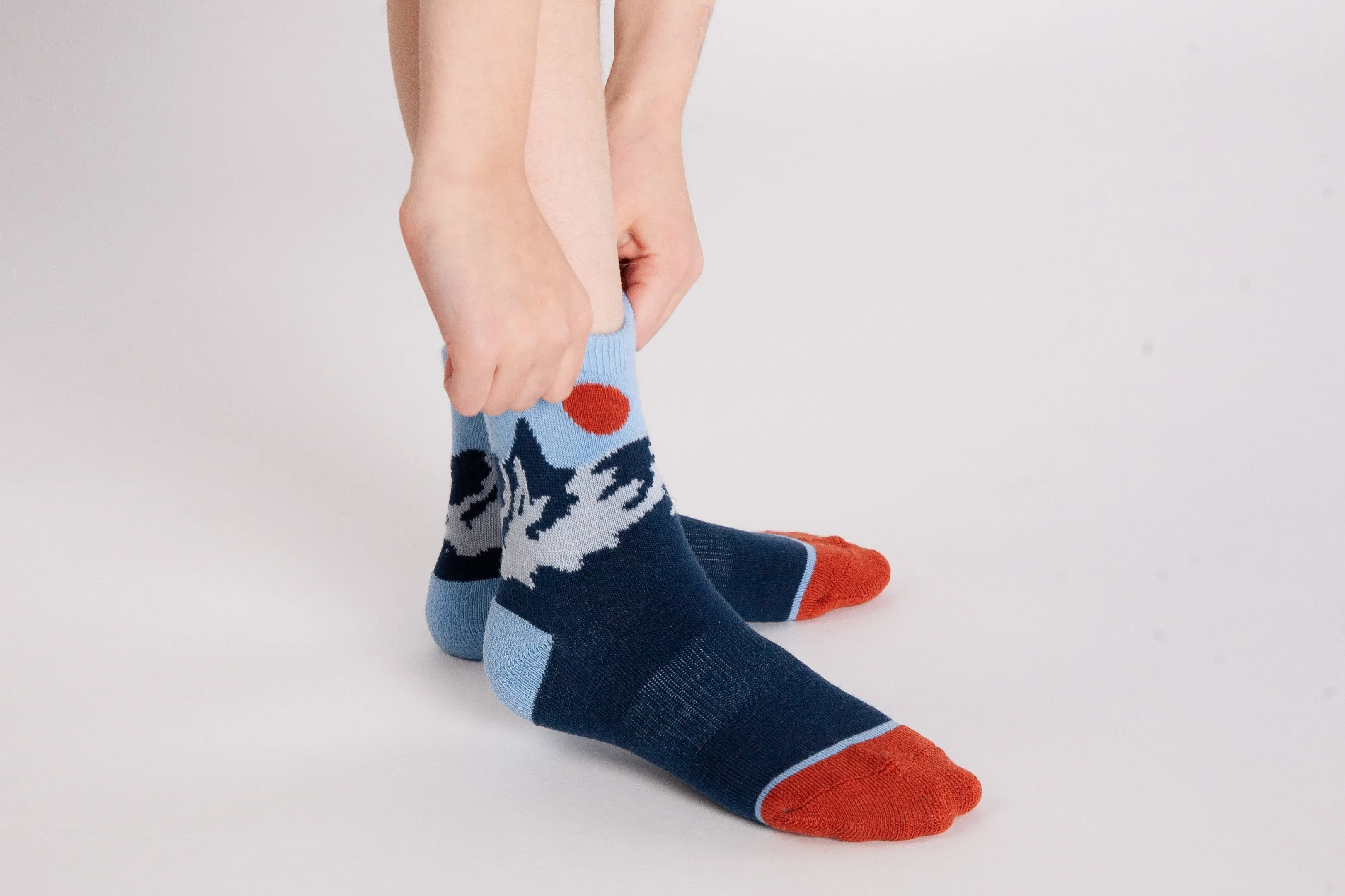 Kids' Merino Wool Socks, Mountain (Single Pair)