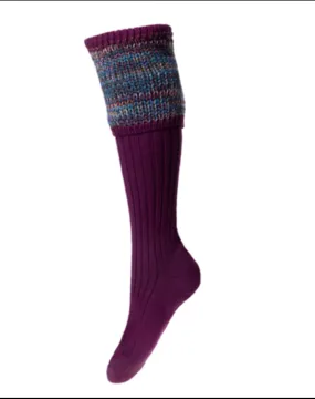 Lady Katrine - House of Cheviot country socks in Bilberry - Now 40% off