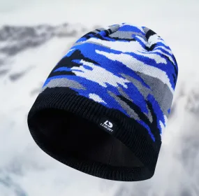 LEAKDRY Waterproof Windproof Breathable Beanie Hats Blue Camo