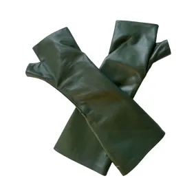 Long Deep Green Leather Gloves – Elegant, Versatile, and Perfect for Any Occasion