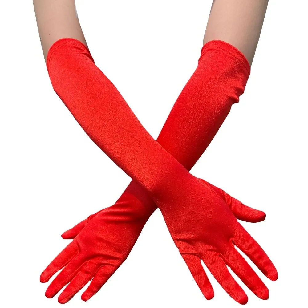 Long Satin Gloves - All Colors