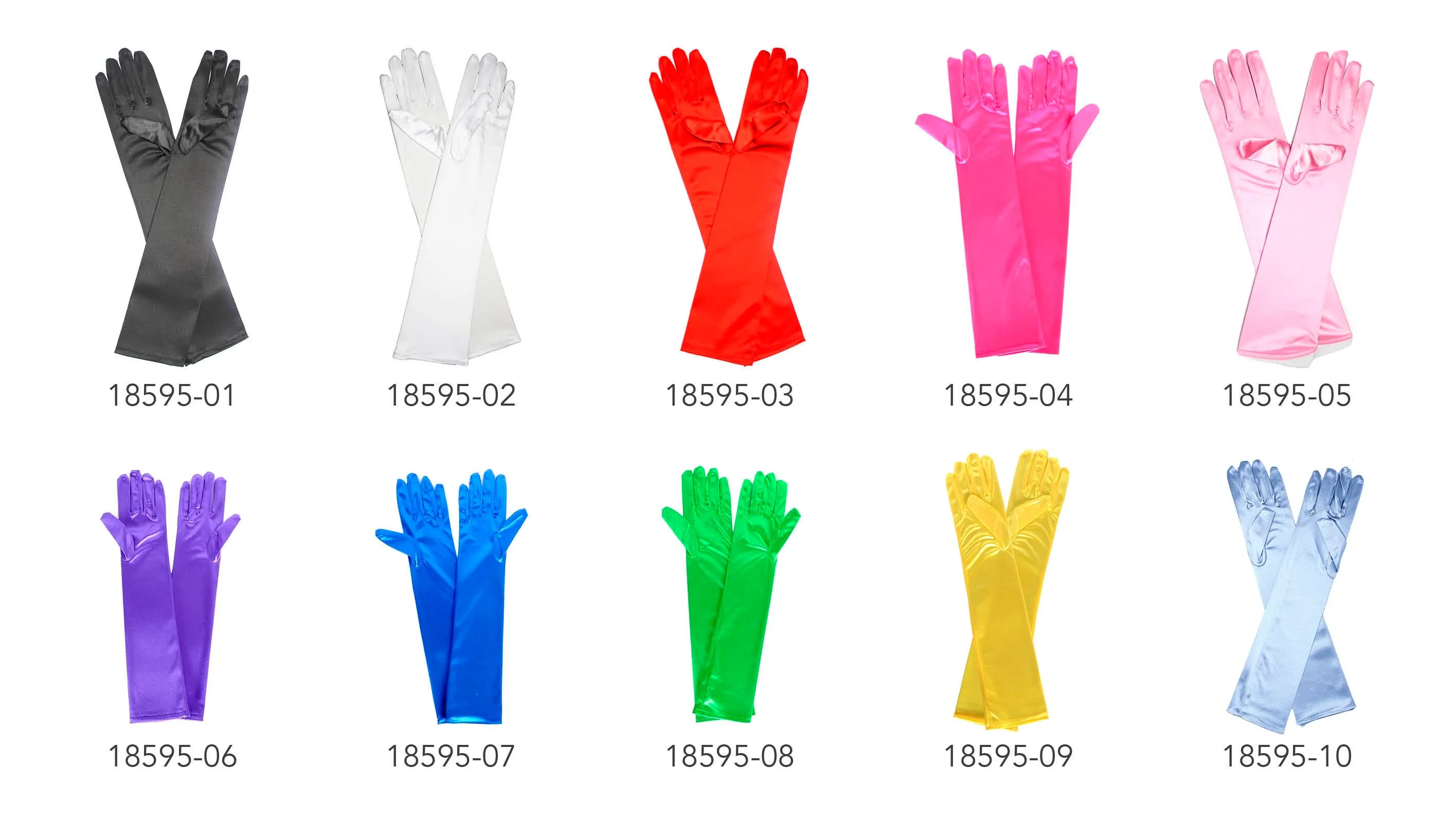 Long Satin Gloves - All Colors