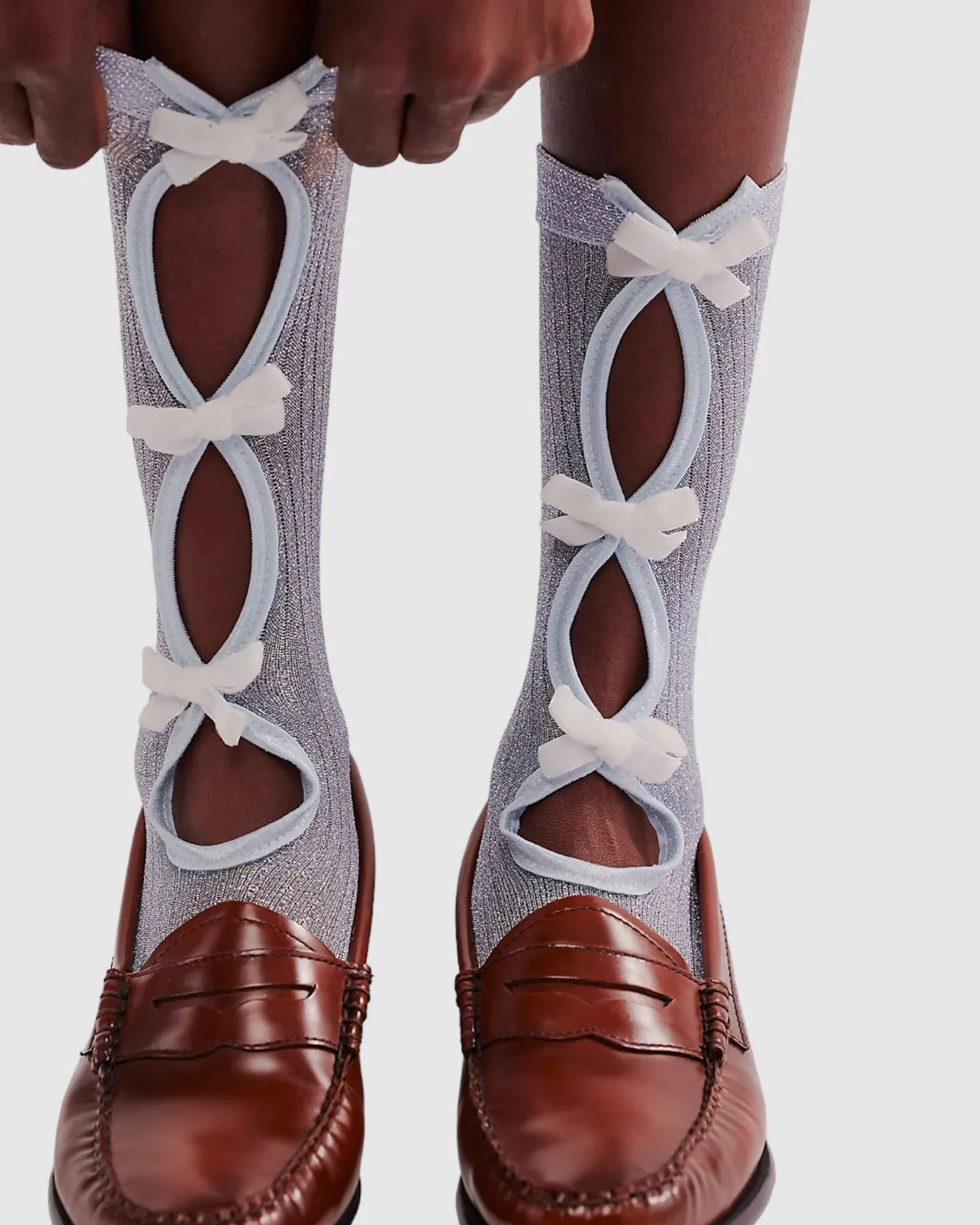 Lurex Bow Socks