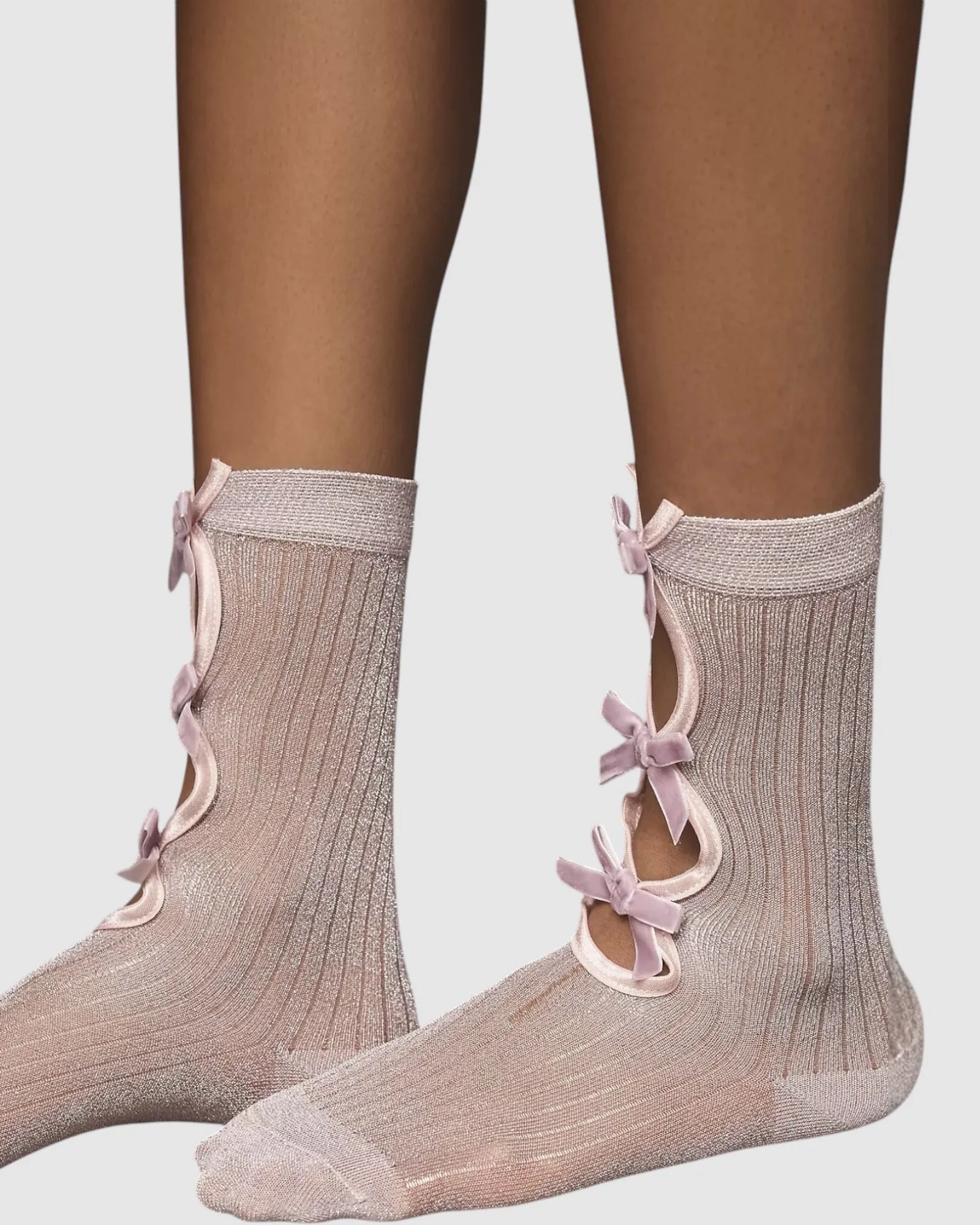 Lurex Bow Socks