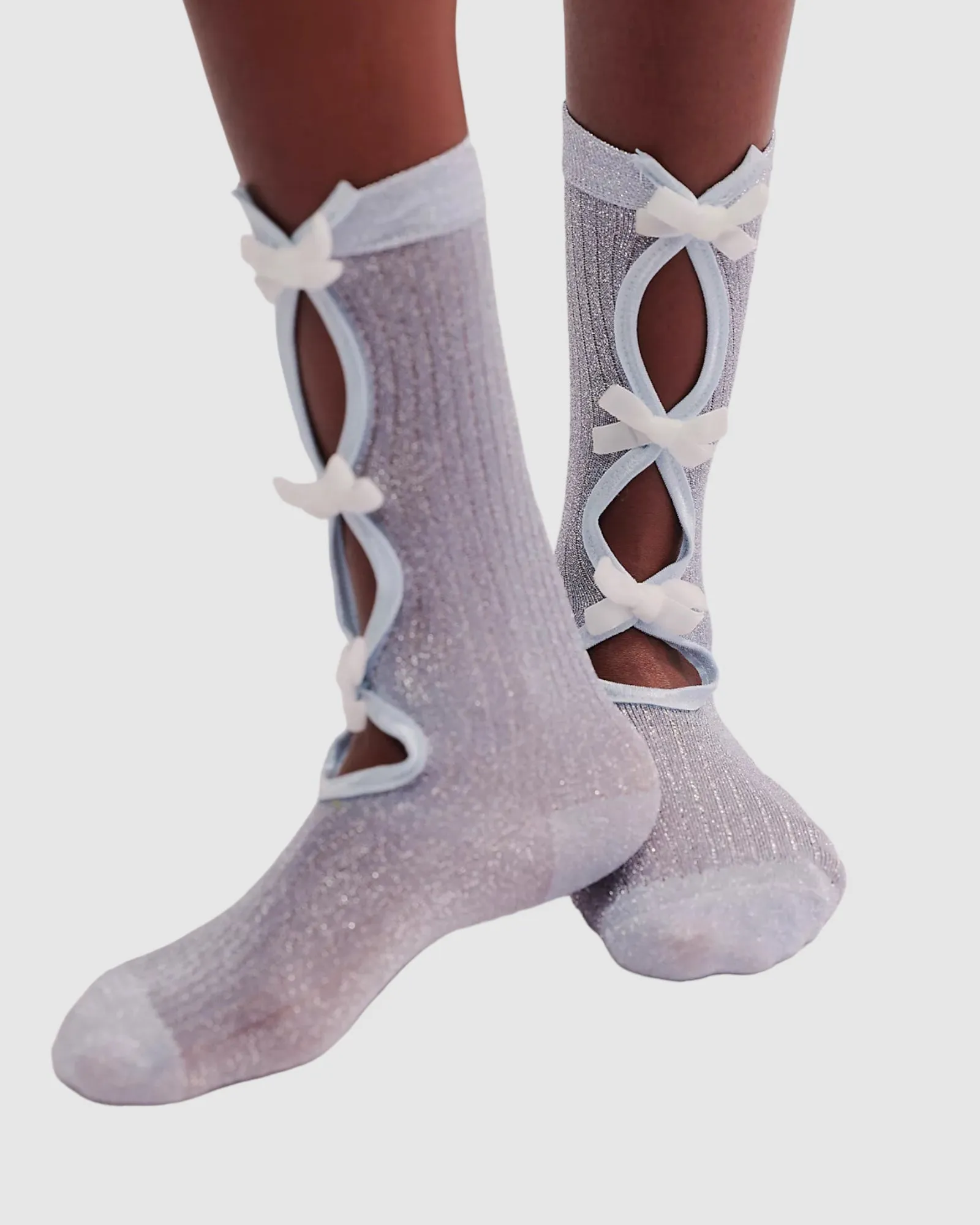 Lurex Bow Socks